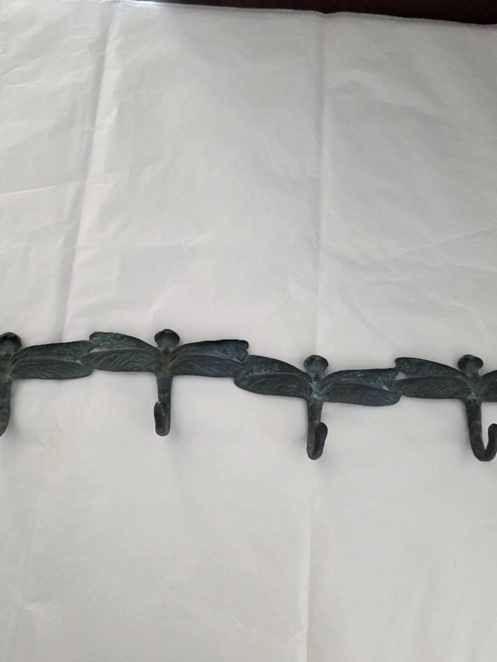 4 DRAGONFLY COAT HOOKS KEY LEASH WALL GARDEN DECK RUSTIC CAST IRON HANGER RACK